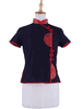Dark Red and Blue Dragon/Phoenix Linen Blouse