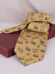 French Phrase Win Victory Silk Tie
