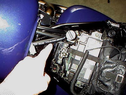 Route the hose here...