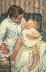 Mother About to Wash Her Sleepy Child, 1880