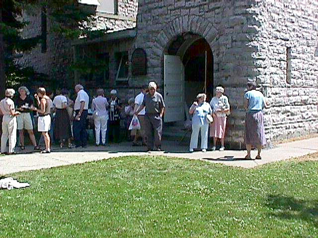 Enjoying refreshments outside on a Summer's day