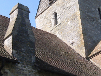 Roof showing chimney, and tower with Norman lights