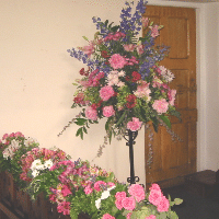 Front pews and pulpit scene