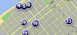 Mapa - Esta zona incluye: Hoteles Riviera y Meliá Cohiba, Jazz Café (Centro Nocturno), Gran Palenque (Sábado de la Rumba), El Decamerón y El Helecho (Restaurantes Paladar)