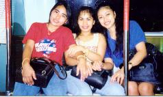 With friends on train home from Disco