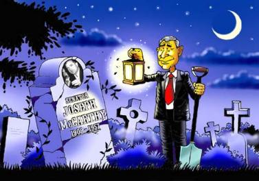 [Bush an McCarthy's Grab - weshalb nur als Karikatur?]