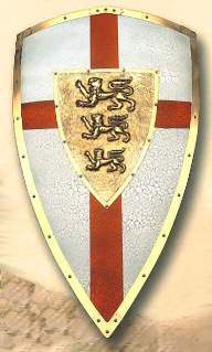 [Richards englisches Wappenschild - noch ohne das blaue Andreaskreuz 
der Schotten, mit dem es gut 600 Jahre spter zum 'Union Jack' verschmolzen werden sollte]