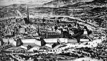 [Wien mit Stephansdom und alten Stadtwllen]