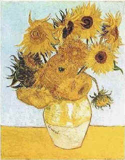 The Vase with 12 Sunflowers