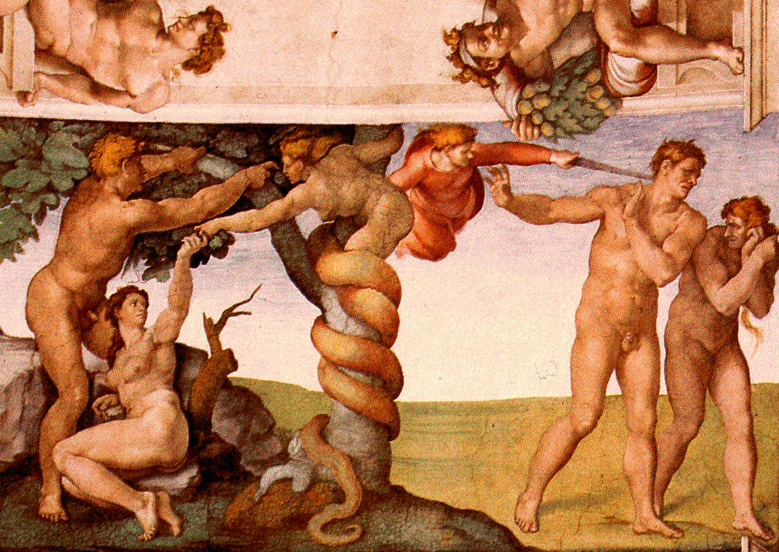  The Fall and Expulsion from Paradise - Michel Angelo 