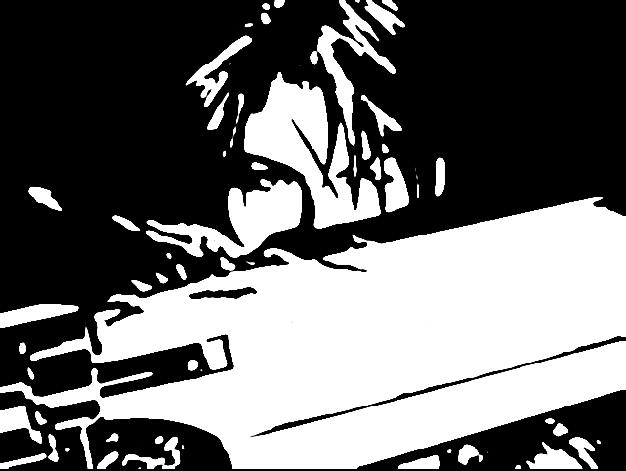 a shot of squall with his gunblade >> stamp