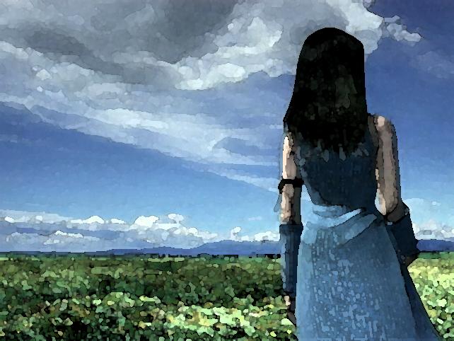 a shot of rinoa in the flowerfield >> aquarel