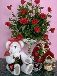Flowers,teddy bears and other small presents for your sweetheart