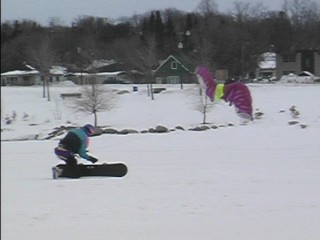 Joe battles with his snowboard!