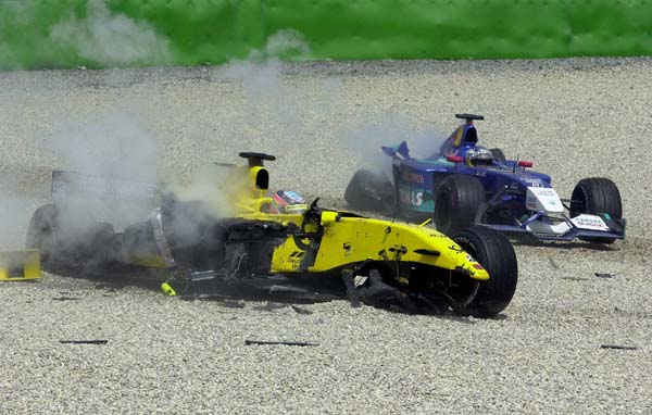 TAKUMA SATO'S AND NICK HEIDFELD'S ACCIDENT