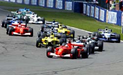The first corner at Silverstone 2001 