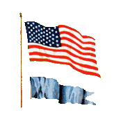 Flag on pole with other flag or penant
