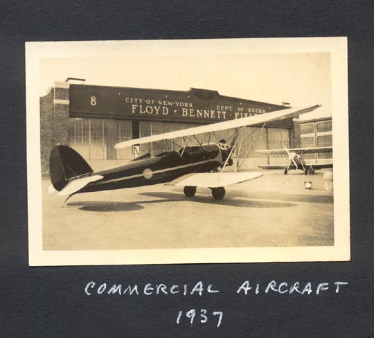 Biplane at Floyd Bennett Field in 1937