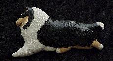 Tricolor Rough Collie Pin
