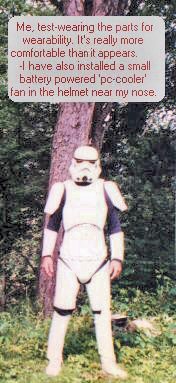 me in my backyard, test-fitting the armor for wearability