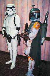 Two non-pro costume builders, in their creation(s). The 'Stormtrooper' told me that his armor would cost 'about $1000.oo'