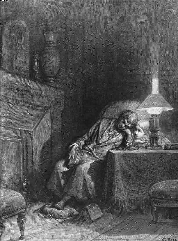 While I pondered, weak and weary, illustration by Gustave Dore.