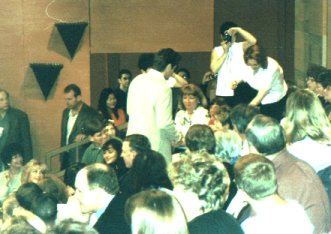 Signing autographs and schmoozing