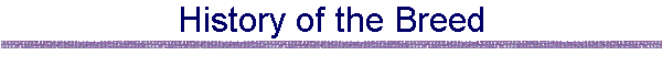 History of the Breed