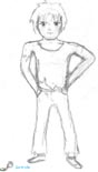 Early sketch of Gavin..and yes, I *know* he's COMPLETELY disproporionate!..but..*sigh*..whaddya want, I hadn't learnt to draw people yet!..just, take it as a rough character sketch? which it is....by Ananda