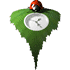 Ladybug clock model - FREE - from Clock Domain.com - 3D animated  - Shows you the time using a bug on a leaf. 