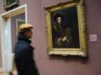Zippy tour guide admires art