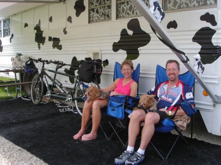 Under the awning