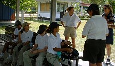 A briefing for the girls team