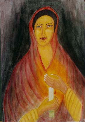 lady with light