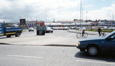 Children Crossing Road at Headford Road roundabout