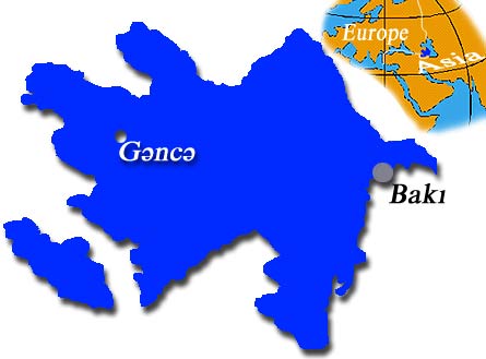 Place on a map of Azerbaijan
