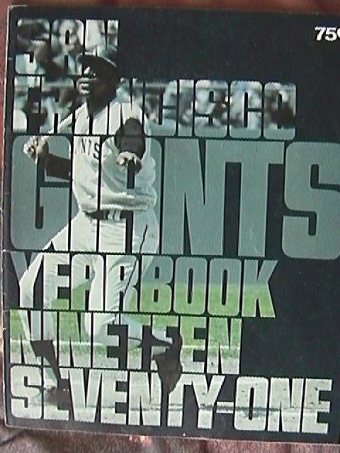 1971 san francisco giants baseball team yearbook
