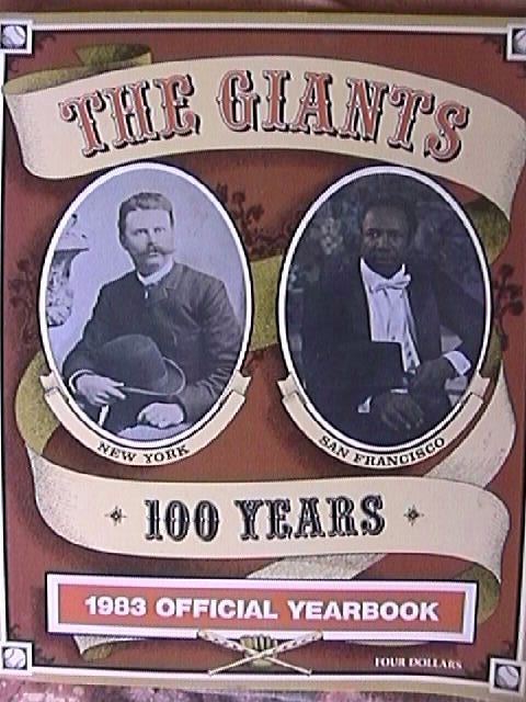 1983 san francisco giants base team yearbook 100 years
