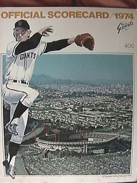 1974 san francisco giants baseball game program