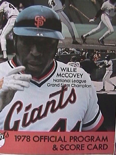 1978 san francisco giants baseball game program willie mccovey