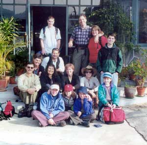 The group preparing to depart on the trek from the Silver Oaks Hotel, Pokhara