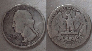American 1934 Quarter Dollar