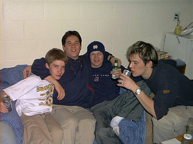 Tom, Victor, OCG, and Murph celebrating... for no real reason