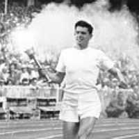 Ron Clarke lit the Olympic Flame at Melbourne in 1956