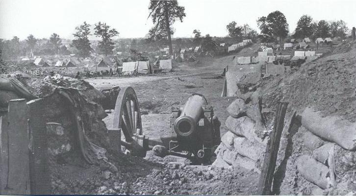 Atlanta siege line, from The Illustrated History of the Civil War, Richard Humble, Gallery Books, NY, 1986, p. 233