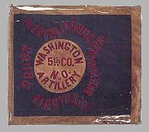 Banner of 5th Company, Washington Artillery, which fought in the Army of Tennessee.  Hardee pattern. From Voices of the Civil War:  Chattanooga, Time-Life Books, Alexandria VA, 1998, p. 135