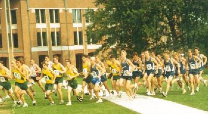 The guys B team races at the Hobart and William Smith Invitational