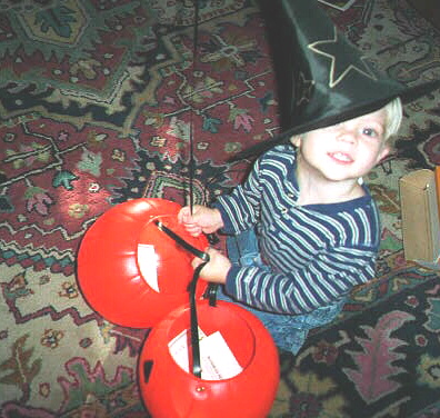 Evan with pumpkins