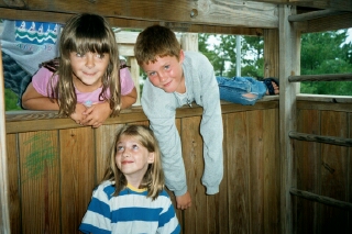 Kids in the climbing structure by Rowland