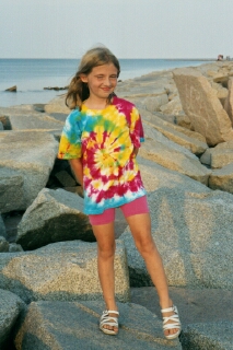 Julia, squinting into the sunset